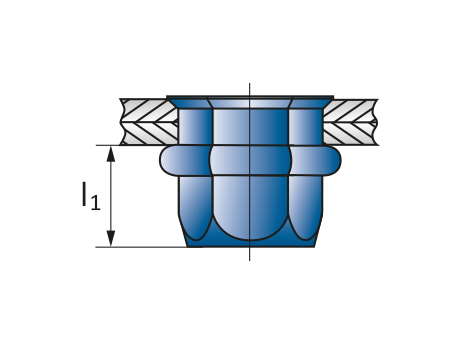 Заклепка шестигранная стандартный бортик закрытая М5