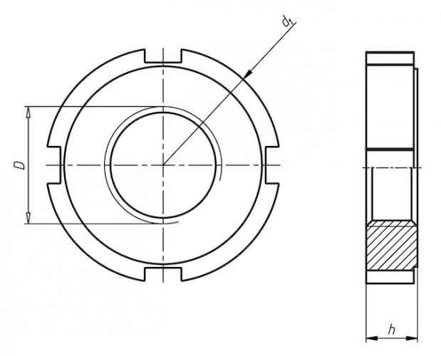 Гайка М42 DIN 1804 стальная 4 без покрытия