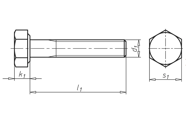 Болт М12 DIN 931 нержавеющая сталь А2