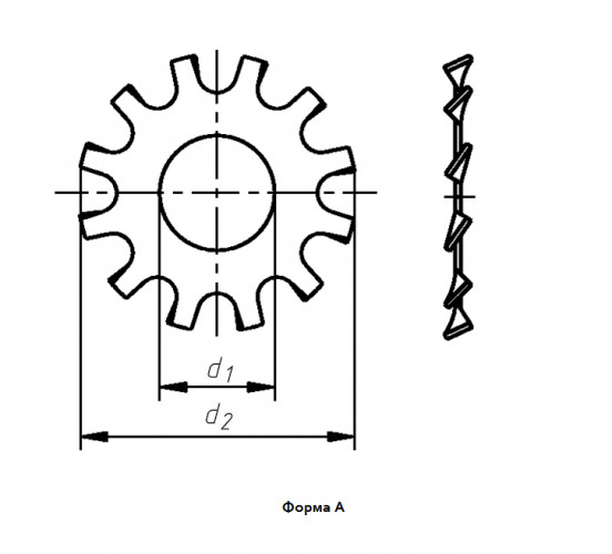 Шайба M24 DIN 6797 А стальная цинк