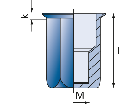 Заклепка М5 шестигранная уменьшенный бортик закрытая