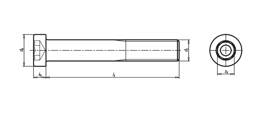Винт М3 DIN 7984 стальной 8.8 без покрытия