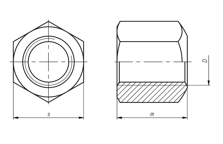 Гайка М24 DIN 6330 стальная 10 без покрытия