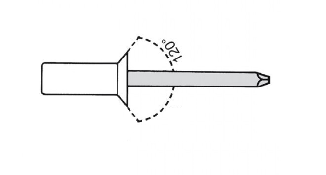 Заклепка вытяжная 4,0x12,5 Ал/сталь закрытая потайной бортик