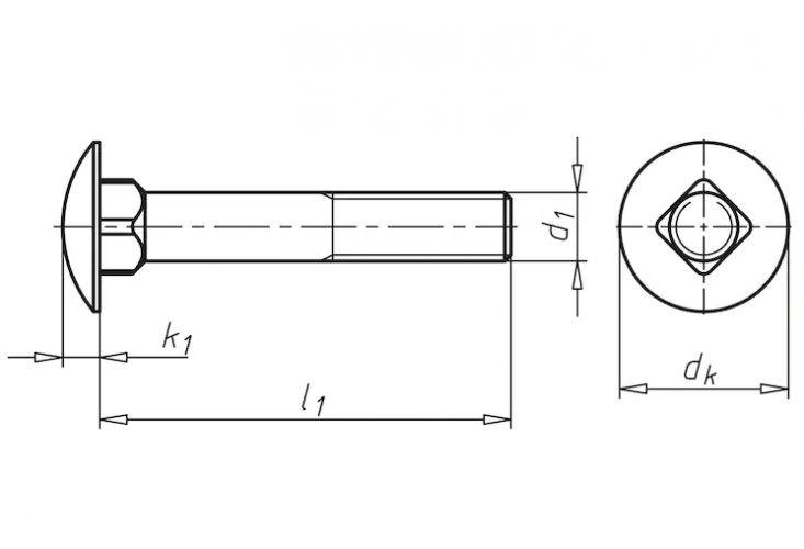 Болт М6 DIN 603 стальной 8.8 цинк