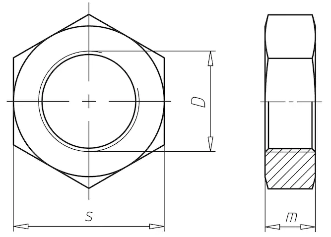 Гайка М10 DIN 439 нержавеющая сталь А2