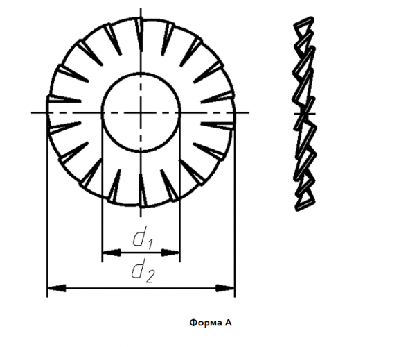 Шайба M6 DIN 6798 V пружинная сталь цинк