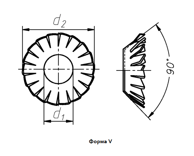 Шайба M6 DIN 6798 V пружинная сталь цинк