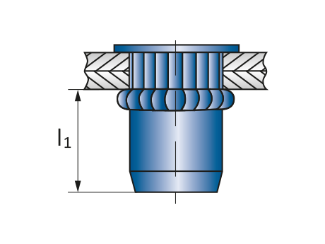 Заклепка алюминиевая резьбовая стандартный бортик М3