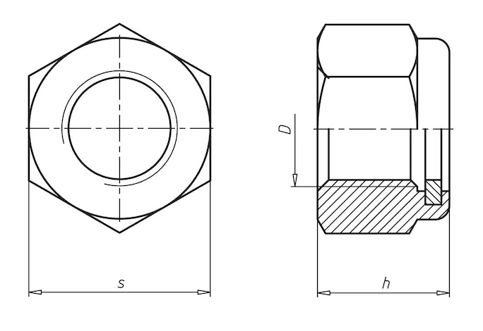 Гайка М5 DIN 985 стальная 6 цинк