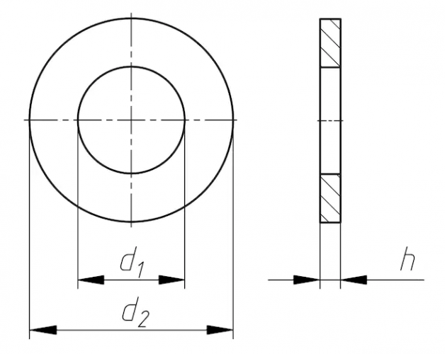 Шайба D3 DIN 988 стальная без покрытия