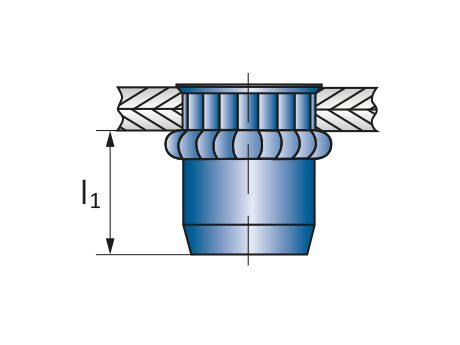 Заклепка алюминиевая резьбовая уменьшенный бортик М4