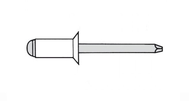 Заклепка вытяжная 3,2x6 Алюминий/сталь потайной бортик