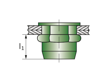 Заклепка М12 полушестигранная стандартный бортик закрытая
