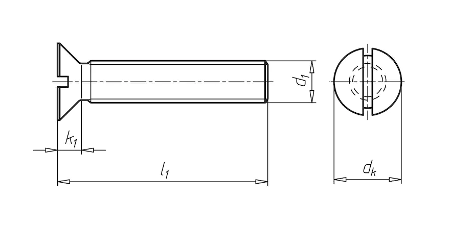 Винт М10 DIN 963 нержавеющая сталь А2