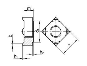 Гайка приварная DIN 928 М8 стальная