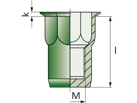 Заклепка М12 полушестигранная уменьшенный бортик закрытая