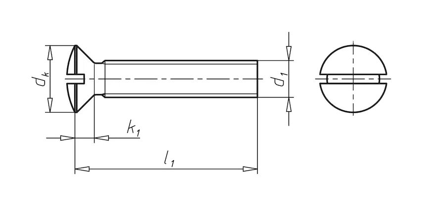 Винт М4 DIN 964 стальной 4.8 цинк