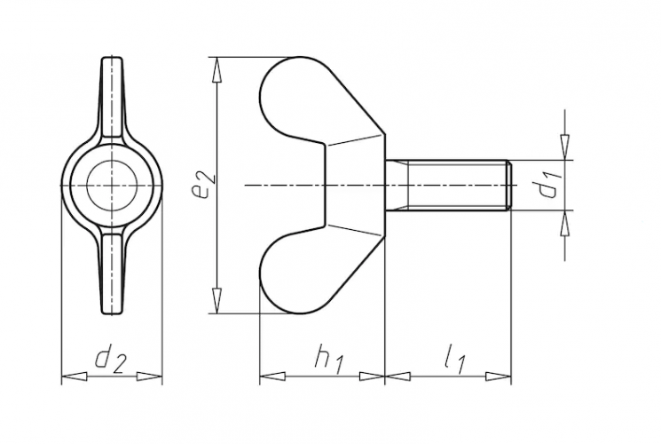 Винт М12 DIN 316 стальной 4.8 цинк (американский тип)