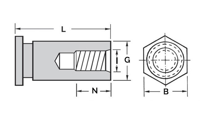 Втулка запрессовочная М3х25 закрытая BSOS нержавеющая сталь