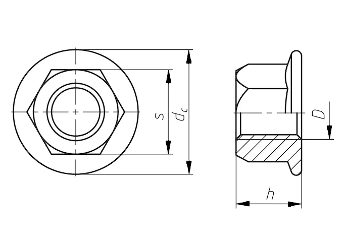 Гайка М10 DIN 6927 стальная 8 цинк