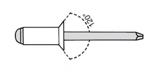 Заклепка вытяжная 3,2x10 сталь/сталь потайной бортик