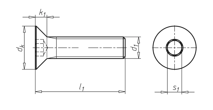 Винт М4 DIN 7991 стальной 10.9 цинк