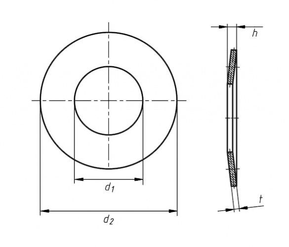 Шайба D11.2 DIN 2093 B пружинная сталь без покрытия
