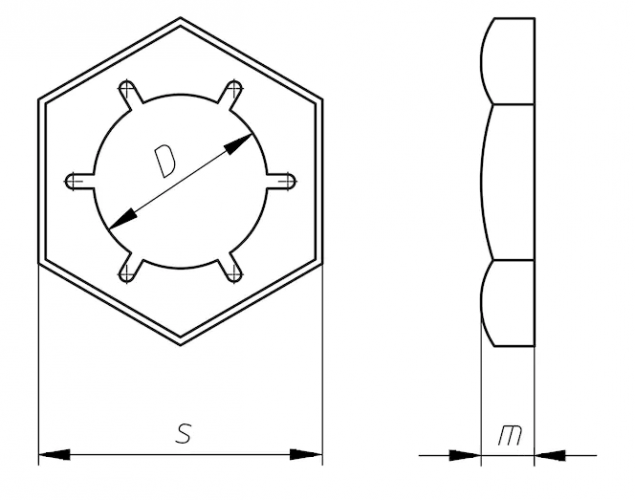 Гайка М30 DIN 7967 стальная цинк
