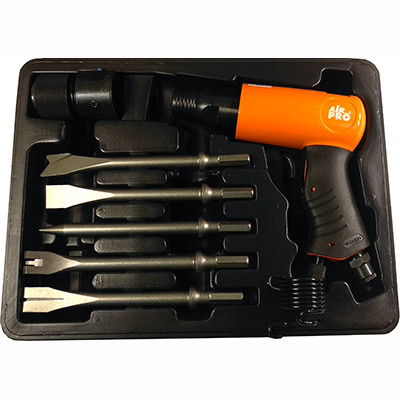 Молоток зубильный пневматический с комплектом зубил AIRPRO SA7100HK в кейсе﻿