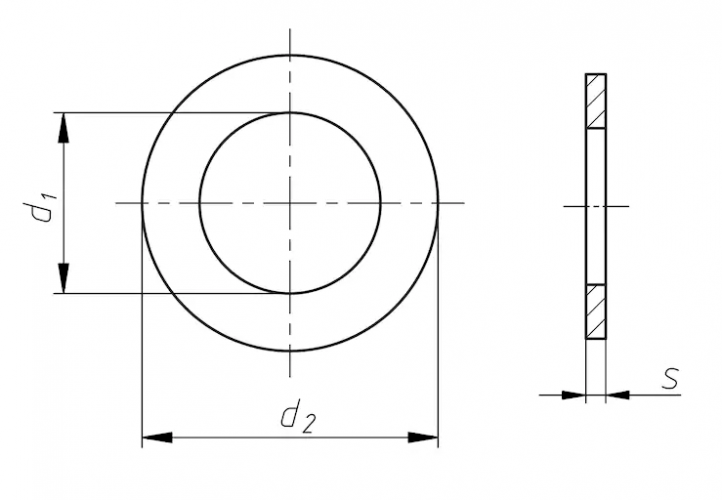Шайба М5 DIN 126 стальная 100 HV без покрытия