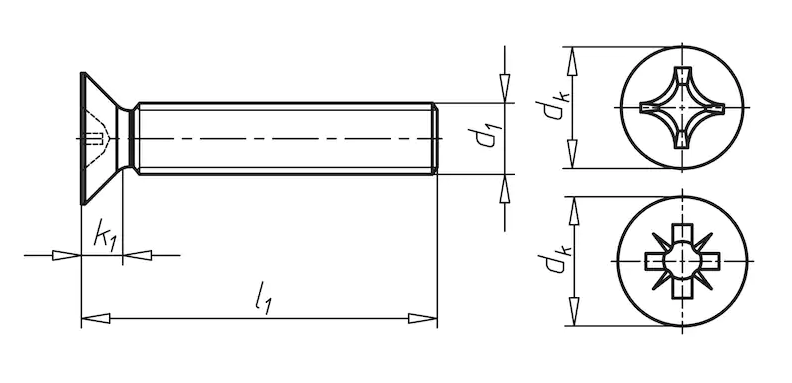 Винт М8 DIN 965 нержавеющая сталь А2
