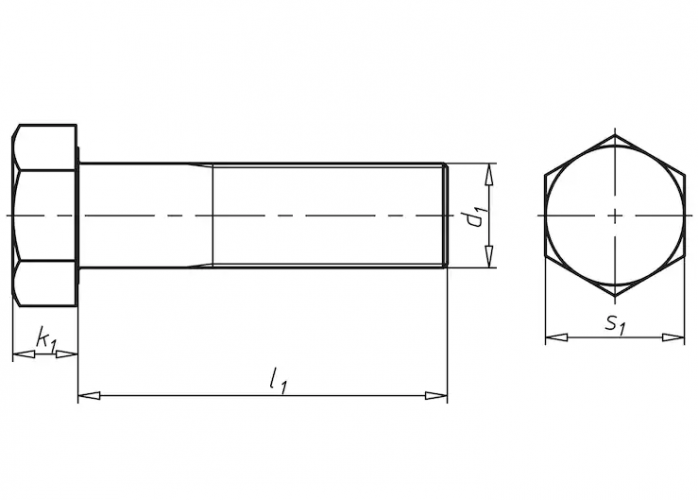 Болт М14 DIN 960 стальной 8.8 цинк