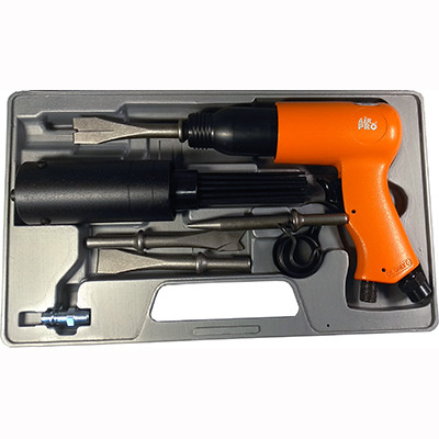 Молоток зубильный пневматический с комплектом зубил и игольчатой насадкой AIRPRO SA7100AK в кейсе
