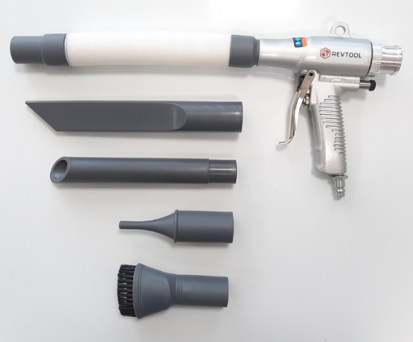 Пистолет для обдува и всасывания воздуха REVTOOL 80107 с комплектом насадок