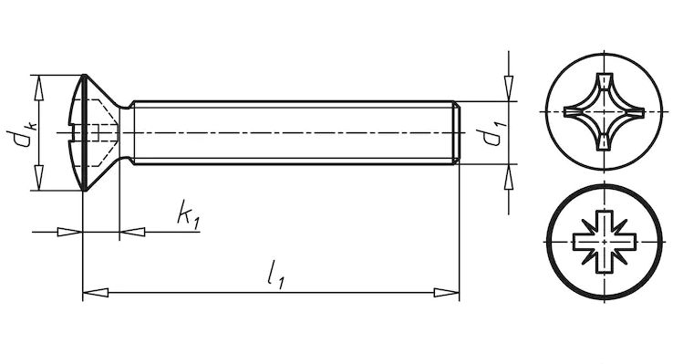Винт М4 DIN 966 стальной 4.8 цинк