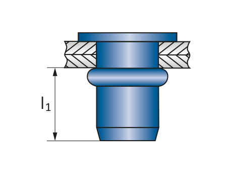 Заклепка закрытая стандартный бортик М6