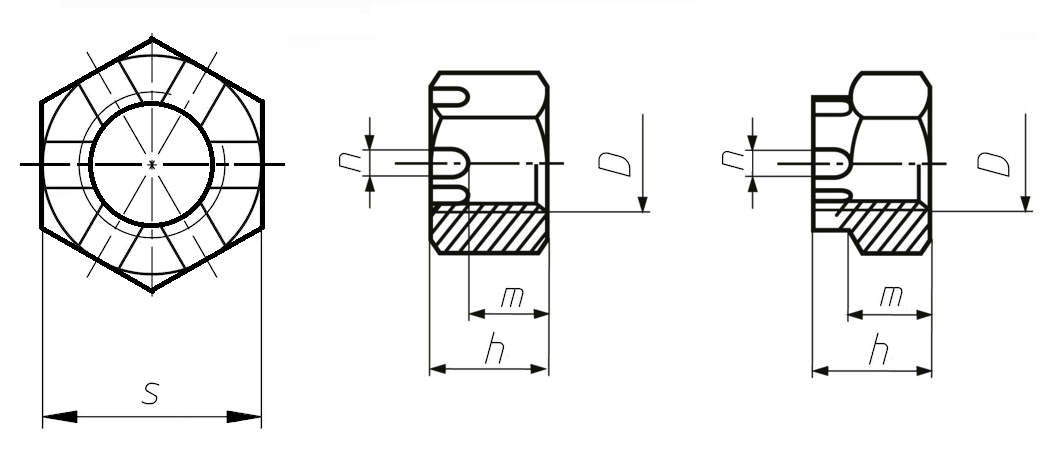 Гайка М16 DIN 935-2 стальная 8 цинк