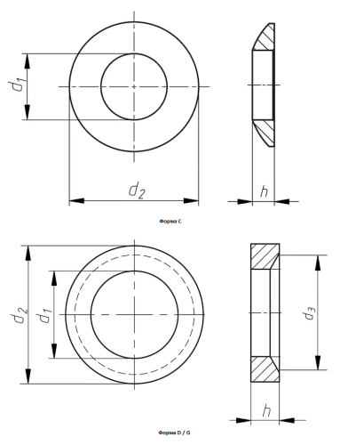 Шайба M48 DIN 6319 C стальная без покрытия