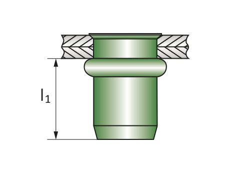 Заклепка закрытая уменьшенный бортик М6