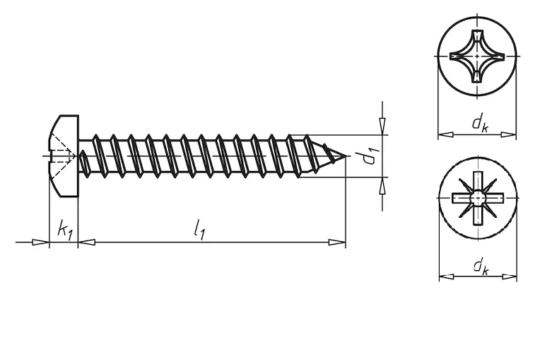 Саморез 3.5 DIN 7981 С нержавеющая сталь А2 PZ