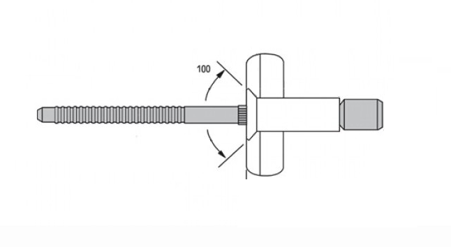 Заклепка усиленная 6,4x22 нерж/нерж потайной бортик MONOBOLT