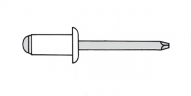 Заклепка вытяжная 3,2x8 Алюминий/сталь стандартный бортик