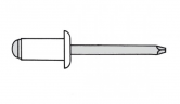 Заклепка вытяжная 3,2x8 Алюминий/сталь широкий бортик