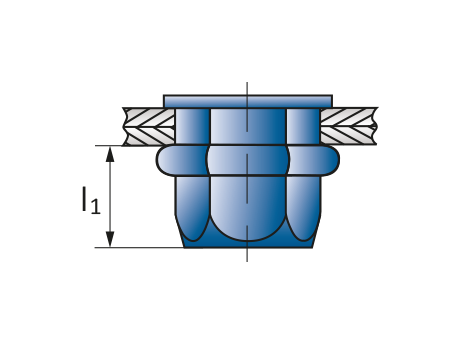 Заклепка шестигранная стандартный бортик М8