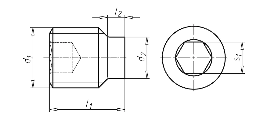 Винт М3 DIN 915 стальной 45 Н без покрытия