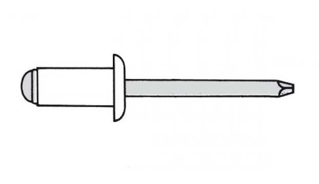 Заклепка вытяжная 4,8x10 Алюминий/сталь широкий бортик