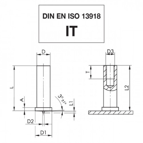Втулка приварная М4х12 омедненная IT