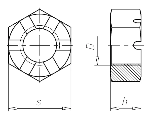 Гайка М42 DIN 937 стальная 17 H без покрытия